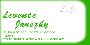 levente janszky business card